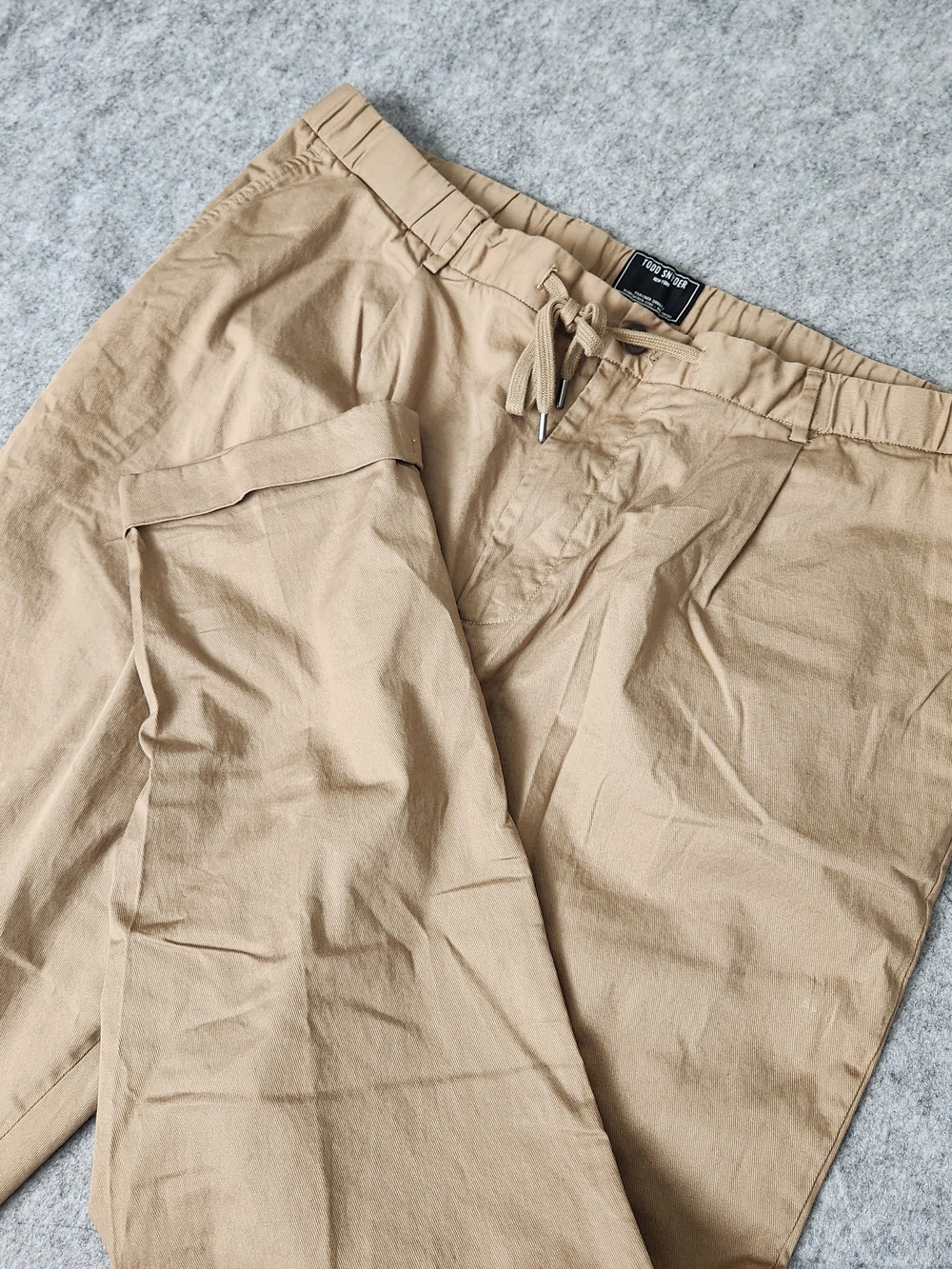 Todd Snyder Madison Drawstring Trousers Modern Chino Men's 2XL Khaki Pockets